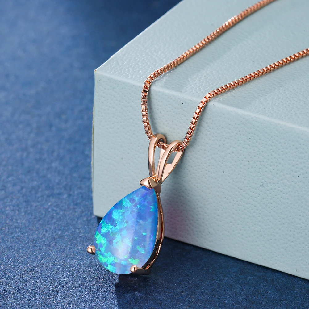 Drop Stone Pendant Necklaces 