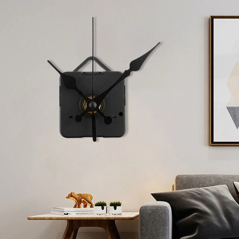 Arts Mural 1 Set Movement Clock DIY Mechanism Parts Silent Hook Decor Collectibles Black Hands Home Wall Decal Short Quartz