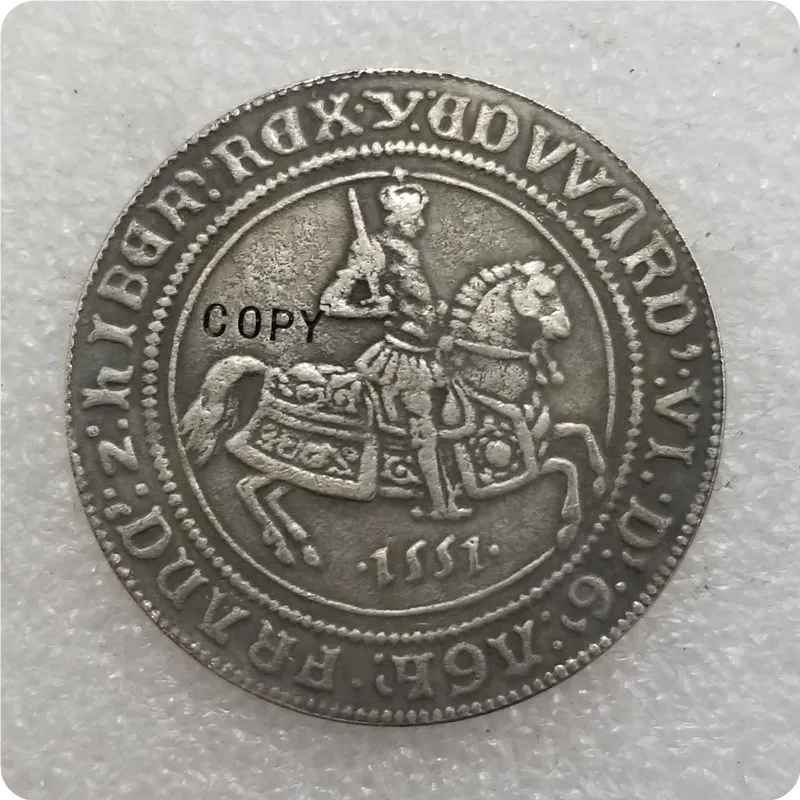 

VICTORIAN ELECTROPLATED COPY OF 1551 CROWN Copy Coin commemorative coins