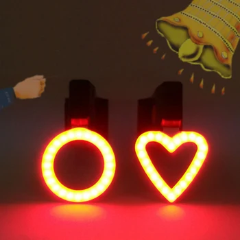 

Bicycle Taillights Waterproof LED Bicycle Light Night Riding Bicycle Rear Taillights USB Charging Heart Round Bone Cob Light