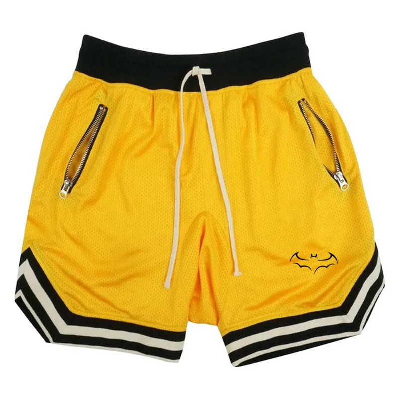 

2019 men's fitness bodybuilding shorts men's summer gym workout men's breathable net quick-drying sportswear jogging beach shor