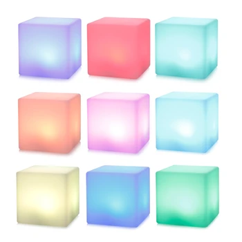 

NEWKBO Cube Shape LED Night Light USB Rechargeable with Remote Control for Bedroom Decoration Colorful Night Light