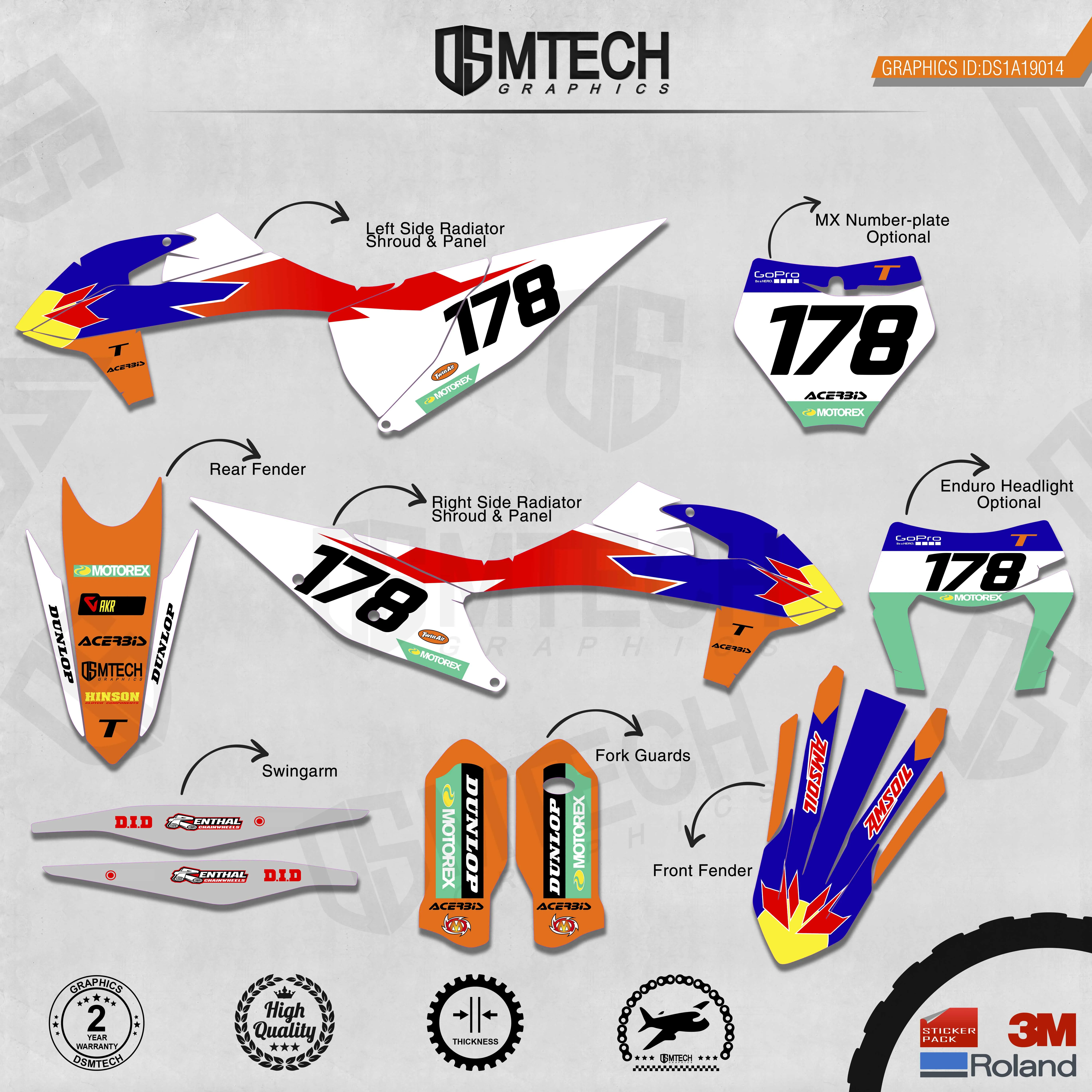 DSMTECH    ׷  Decals 3M   ƼĿ 2019-2020 SXF 2020-2021EXC 014
