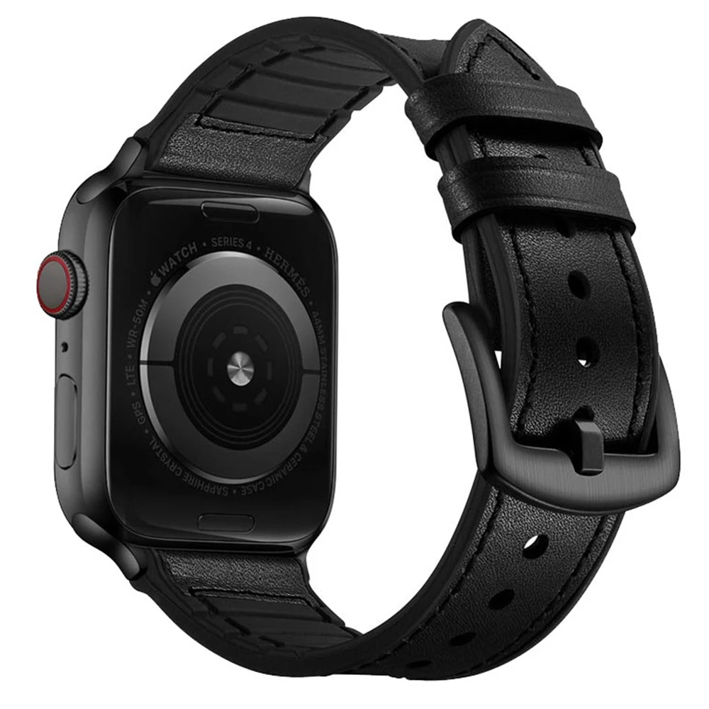 Кожаный ремешок, совместимый для Apple Watch, 44 мм, 42 мм, сменный ремешок для iwatch, ремешок для наручных часов серии 5, 4, 3, 2, correa 38, 40 мм