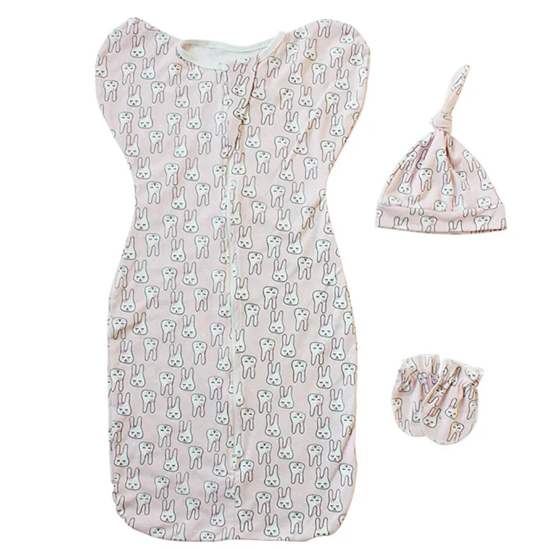 Baby Swaddle Wrap Caps Gloves Newborn Baby Swaddling Blankets Hats Cartoon Envelope Parisac Bedding Muslin Anti-kick Jumpsuits