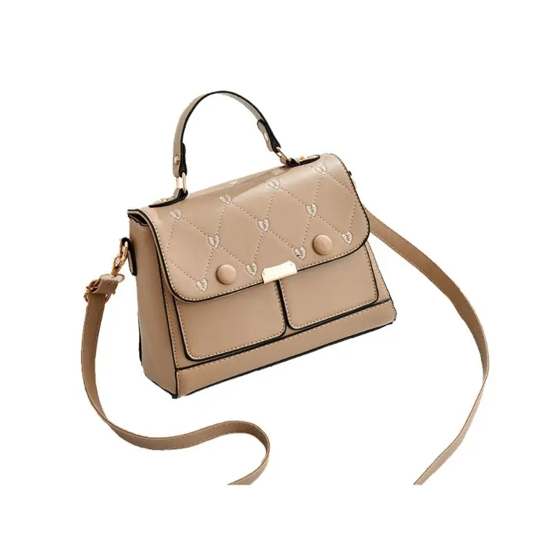 

Fashion Trend Women Shoulder Slung Small Bag Buckle Zipper PU Elegant Female Lady Handbag Holiday Gift X5XA
