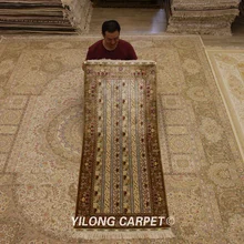 Yilong 2,5 'x6. 5' персидский шелковый ковер-дорожка ручной работы, изысканная ручная работа, Тебриз(ZQG350A