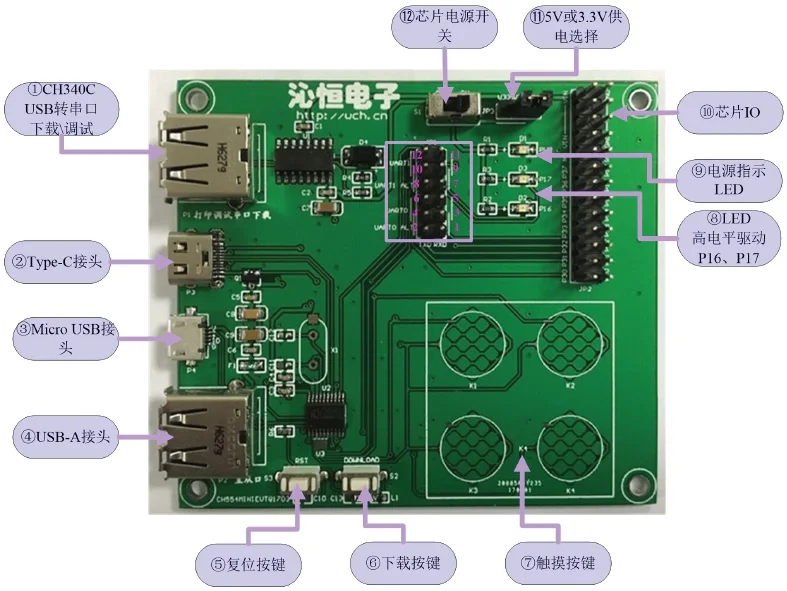 Ch554t Ch554 макетная плата, оценочная плата, USB Master-slave, полноскоростная разработка USB
