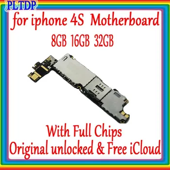 

8GB 16GB 32GB 64GB for iphone 4S Motherboard with Full unlocked,No iCloud For iphone 4S Logic board with IOS System,Good Tested