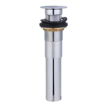

Copper Faucet Vanity Sink Pop Up Drain Stopper Basin Sink Overflow Drainer Plastic Core with Lift Rod (Silver)