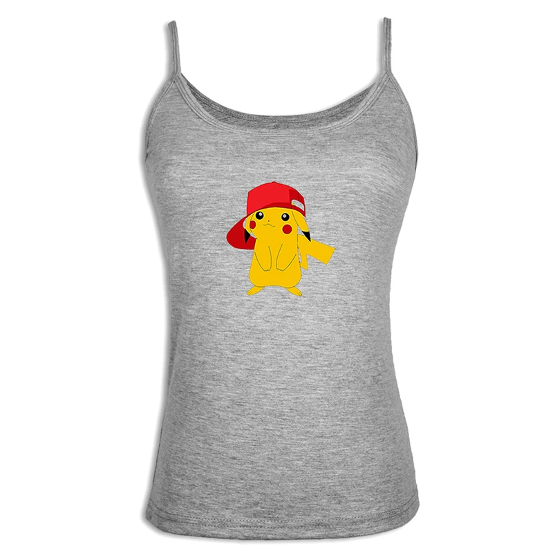 iaSingletS243G Pikachu Aquarius Gemini Virgo Sagittarius Созвездие скорпиона Leo сексуальные дамские, женские майки, хлопковые топы на лямках - Цвет: iaSingletS243G