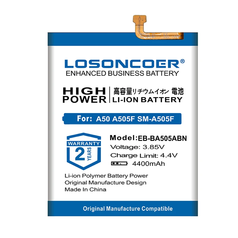 LOSONCOER EB-BA505ABN 4400 мАч EB-BA505ABU Замена батареи для samsung Galaxy A50 SM-A505F A505F хорошего качества батареи для телефонов