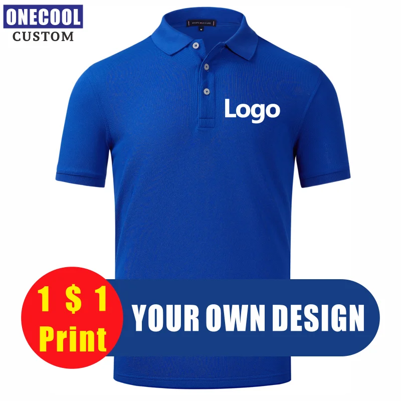 

Summer Cotton Polo Shirt Custom Logo10 Color Unisex Embroidery Personal Design Text Picture Printed Clothing S-4XL ONECOOL 2021