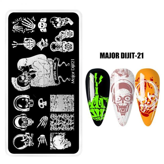 irregular shape Nail Stamping Plates Skull Template Dot Point Image Printing Stencil Nail print template Manicuring Tool