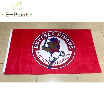 

Buffalo Bisons Flag Red Background 3*5ft ( 90*150cm) Size Full Size Christmas Decorations for Home Flag Banner