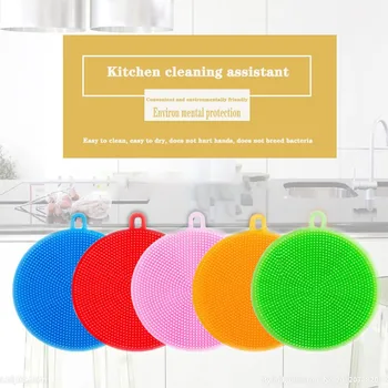 

Multifunctional silicone dishwashing brush, thermal insulation silicone pad, kitchen decontamination and cleaning artifact
