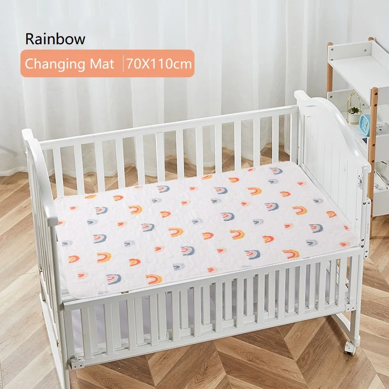 Rainbow 70X110cm Пеленальный Коврик, детская Пеленка, Портативная сумка для подгузников, водонепроницаемый клатч, пеленка для младенцев, пеленка, подушечки, простыня, аксессуары для стола - Цвет: Rainbow 70X110cm