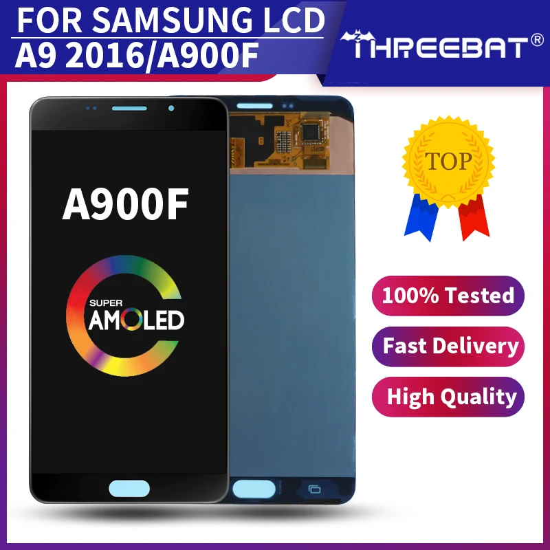 New AMOLED For SAMSUNG A9 2016 A900F LCD Display Touch Screen Digitizer Galaxy A900H A900M A900 Replacement | Мобильные телефоны и