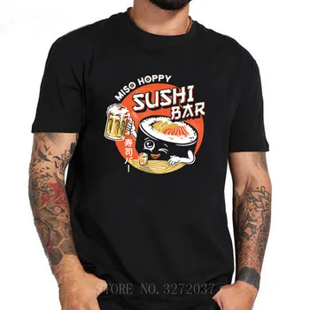 

Sushi Bar beer T Shirt Men Funny Casual Short Sleeve Cotton Tshirt Camisetas Fashion Design Pub Drink Bar T-shirt