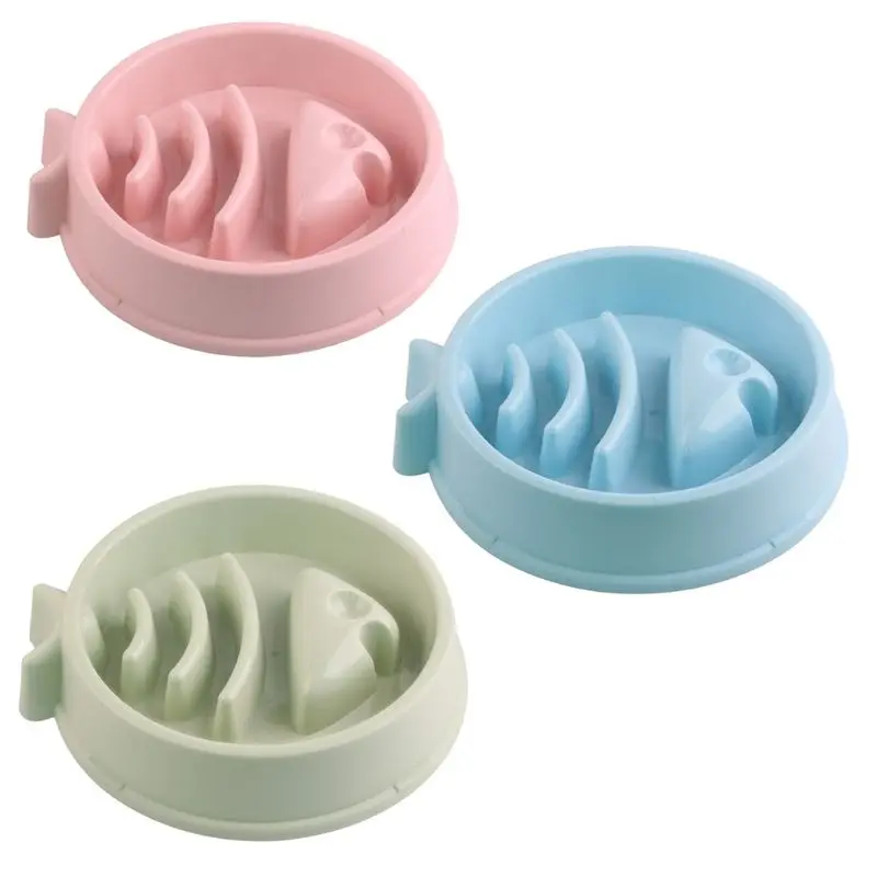 Pet Slow Eating Feeder Fish Shape Dog Bowl Bloat Stop Healthy Interactive Feeding Food Puppy Plate Dishes