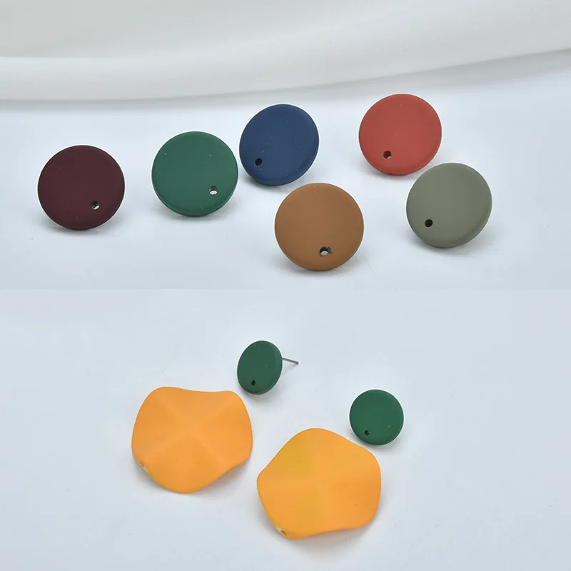 Винтажные Матовые Круглые серьги с тиснением из лакированной кожи|Ювелирная