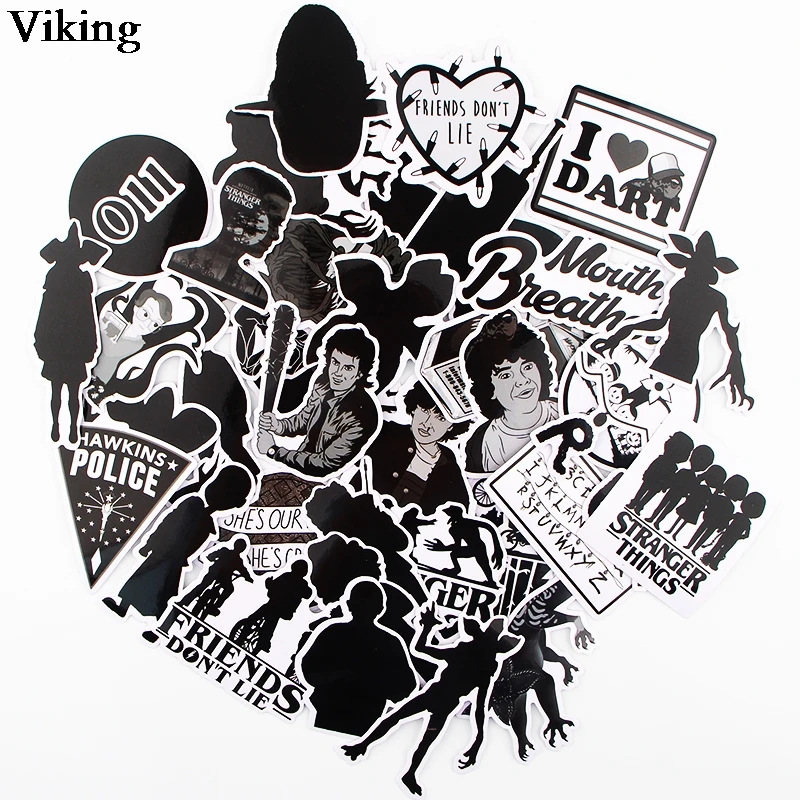 10 компл./лот очень странные дела Стикеры s 44 шт./компл. Ноутбук Автомобильное Skateborad Стикеры ПВХ наклейки для скрапбукинга наклейки G0240