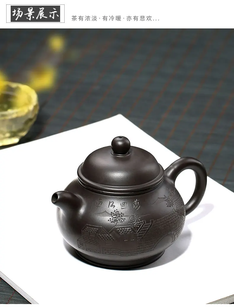 Ore black mud yixing teapot handmade authentic kung fu kettle creative drinkware