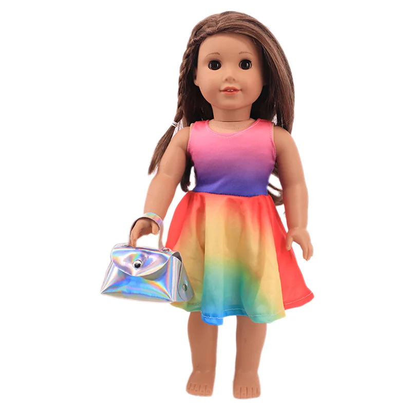 Doll Accessories Leather Handbag Shopping Bag For Girl's 18 Inch American Doll 43 Cm Reborn Baby Dolls Clothes Generation Gifts doll accessories plush doll accessories