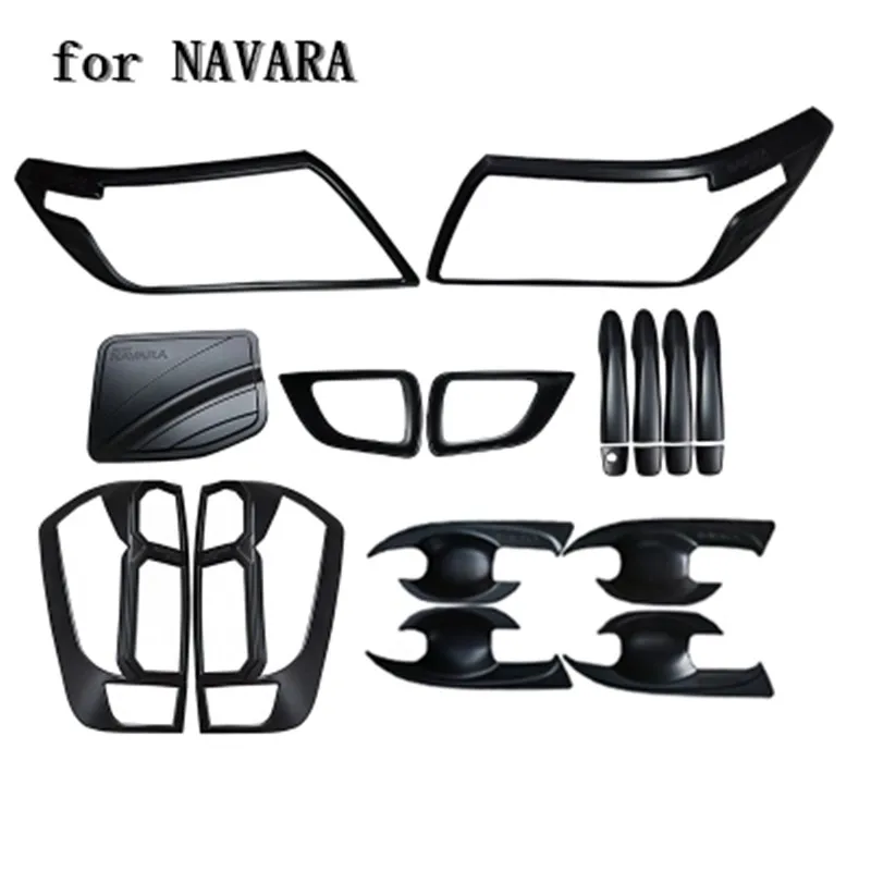 ABS Fuel tank cap Front+Rear headlight Lamp Cover trim Car Door Handle + Cup Bowl Trim For Nissan NAVARA NP300 2017 | Автомобили и