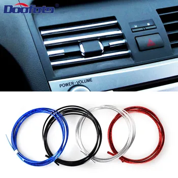 

Doofoto Car Styling 1M 2M 3M Interior Moulding Trim Strip U Shape Air Vent Grille Switch Rim Trim Outlet Decoration Strip Chrome
