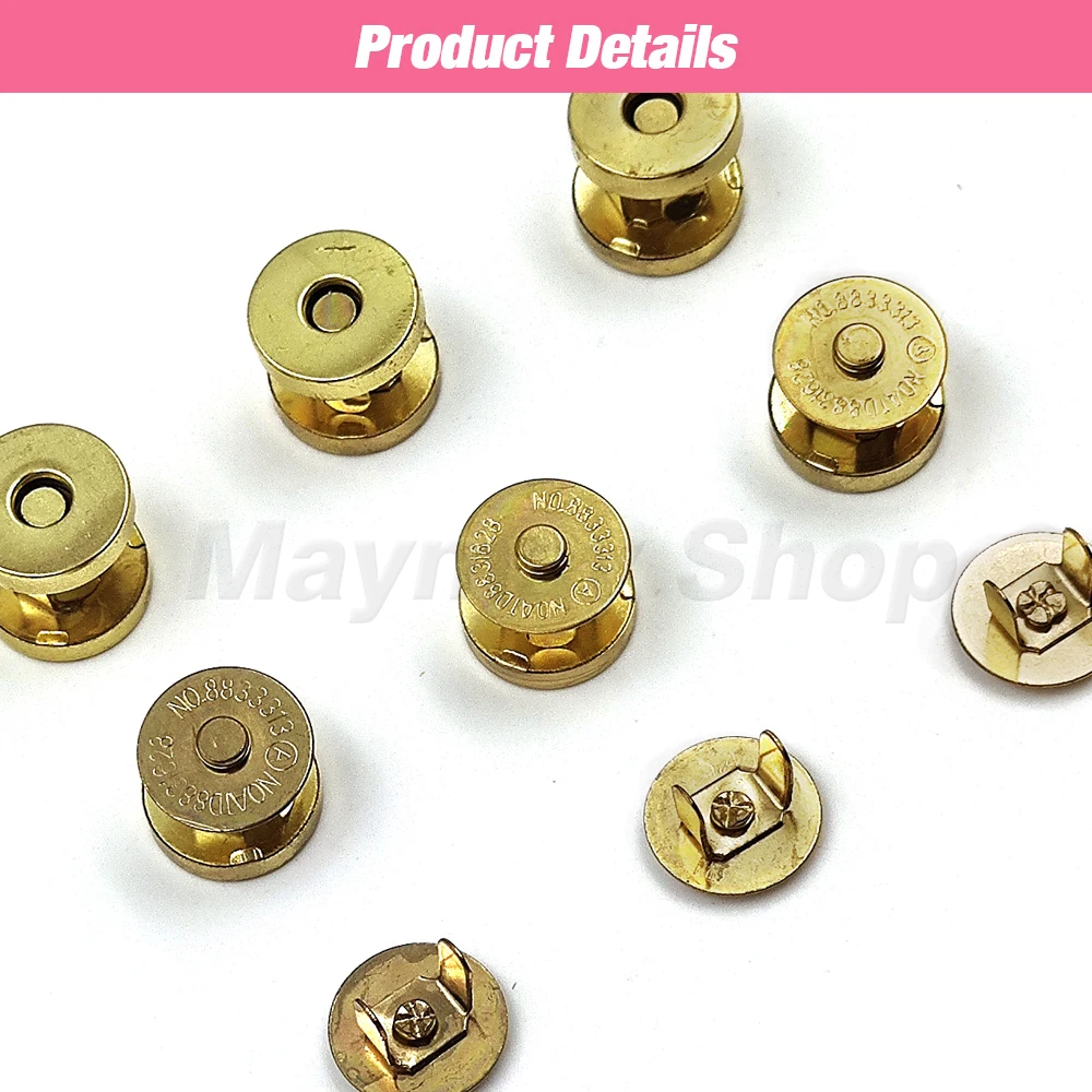 10sets/lot 14mm 18mm Magnetic Snap Fasteners Clasps Buttons Handbag Purse Wallet Craft Bags Parts Accessories Automatic Buckle 6