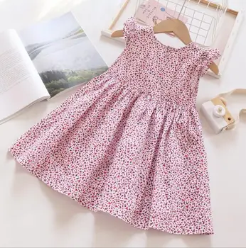 

2020 Summer Sweet Cotton Printed Dresses For Girls Princess, Children Cute Dress 5 pcs/lot, Wholesale