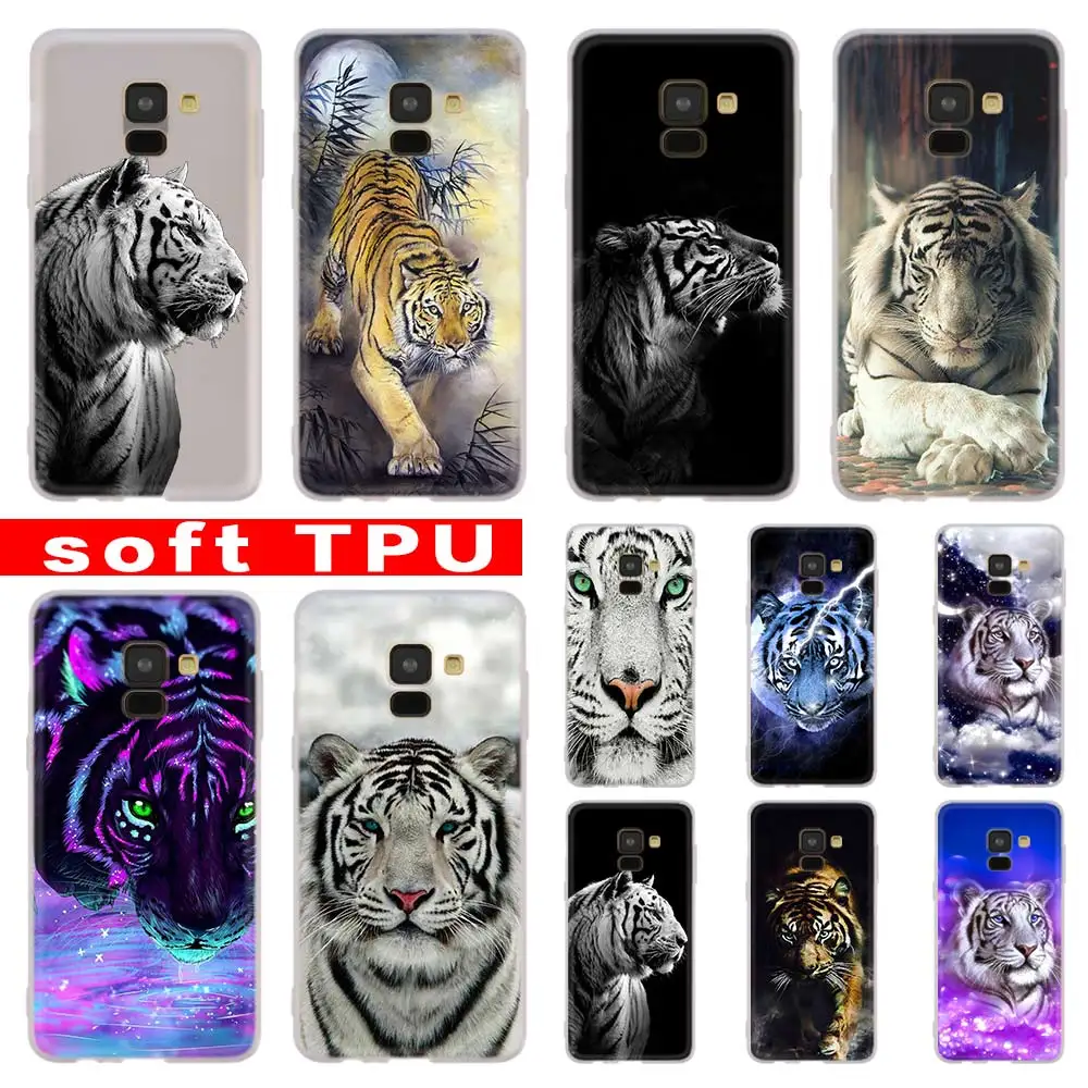 3D angry white tiger Case For Samsung Galaxy A10 A11 A20E A31 A40 A41 A40S A10S A51 A3 A5 A7 A8 Plus 2016 A207 A2018 CORE Soft | Мобильные