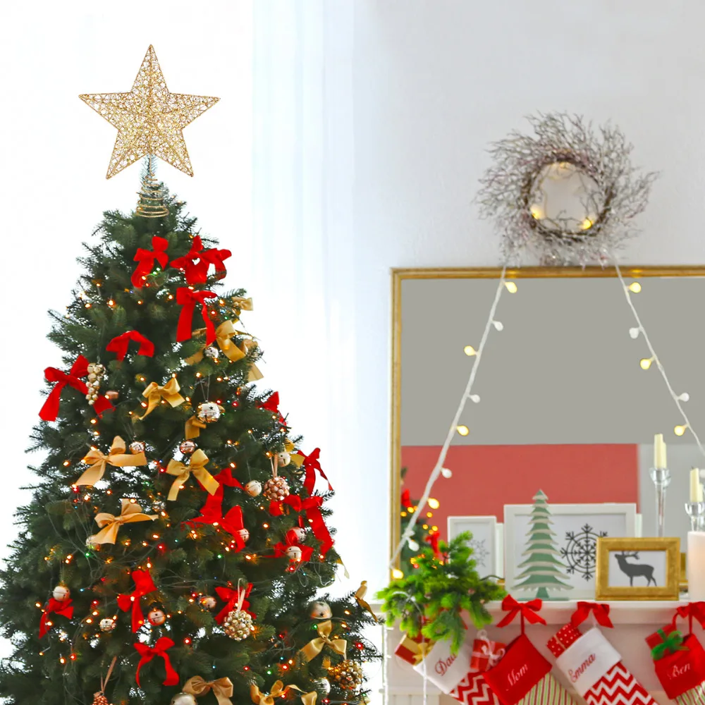 Рождественская елка звезда дерево Топпер управляется Treetop украшения(золото