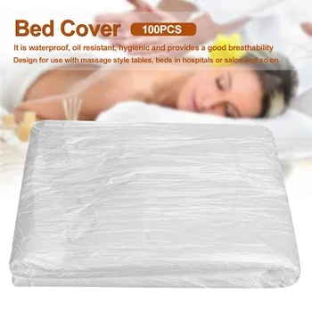 

100pcs DIY Plastic Massage Tables Couch Cover Portable Salon Transparent Film Waxing Protection Disposable Use Spa Bed Sheets