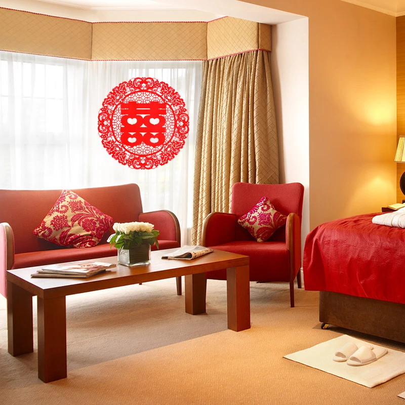 Круглые китайский резак для бумаги свадебные бабочка тематика "Счастье для двоих" знак товары для домашнего сада