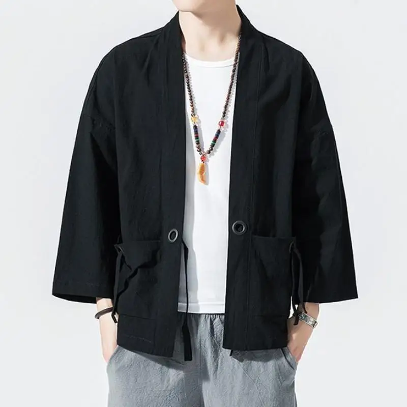 Japanese Retro Kimono Robe Cardigan Shirt Men And Women Casual Yukata Haori Summer Thin Coat Tops Sunscreen Coat Beach Tops