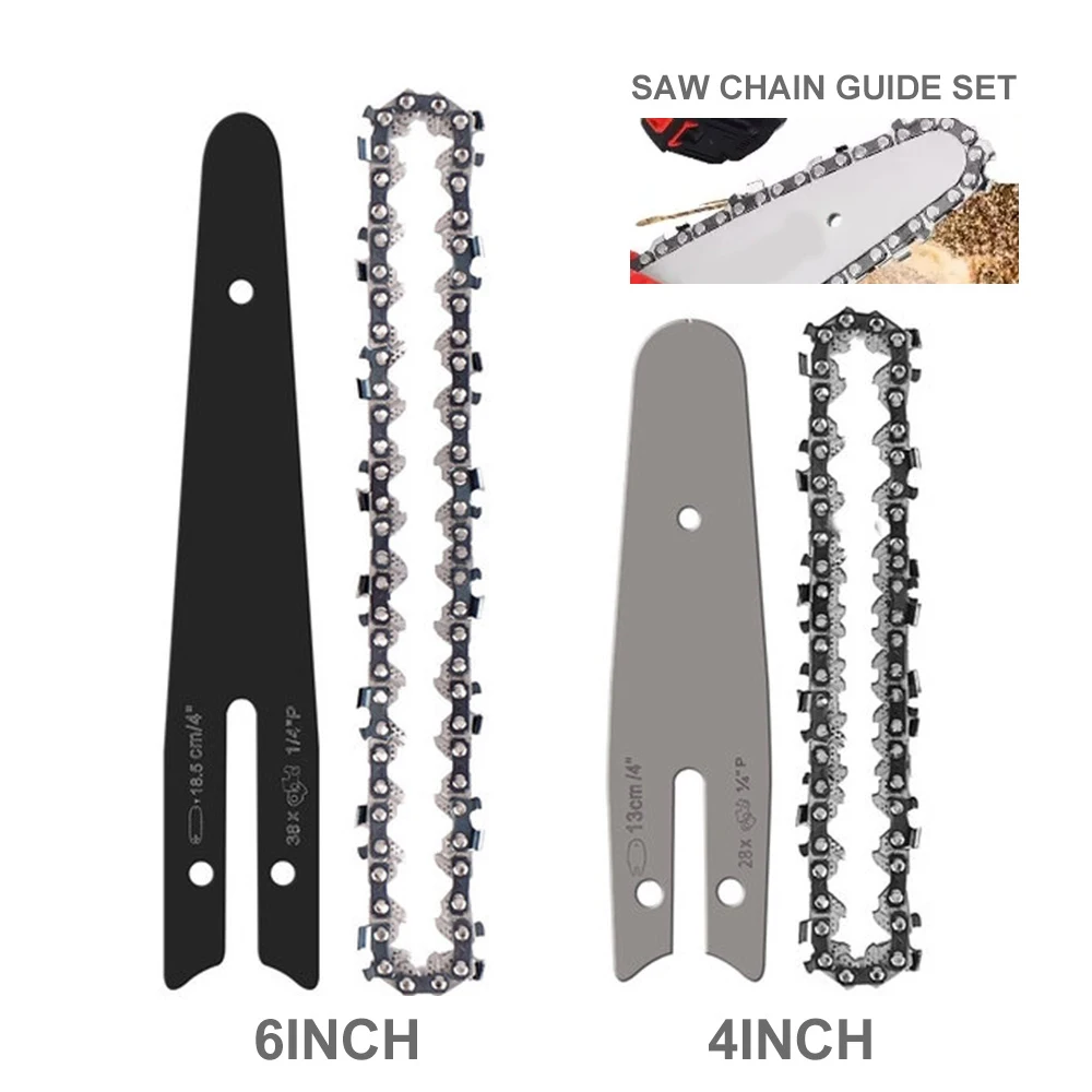 4 6 Inch Chainsaw Chains And Chainsaw Guide Plate For 4/6 In Electric