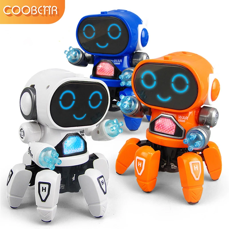 Smart Dancing Electronic Six-claw RC Robot With LED Lights Children's Music Educational Toys Boys Christmas Birthday Gifts | Игрушки и