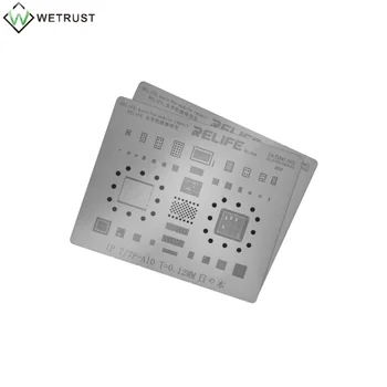 

RELIFE CPU RAM A8/A9/A10/A1/A12 IC Chip BGA Reballing Stencil Plant Tin Steel Mesh For iPhone 6/6P/6S/6SP/7G/7P/8/8P/X/XS max