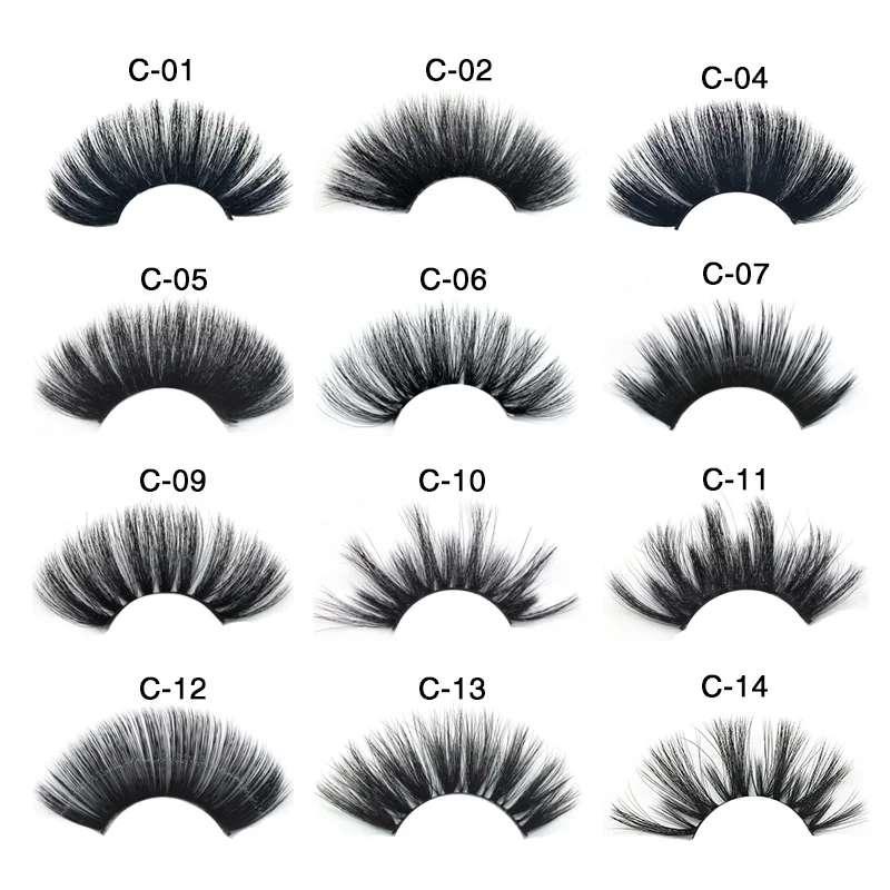 

25mm Mink False Eyelashes Natural/Thick Long Eye Lashes Silk Protein Wispy Makeup Beauty Extension Tools Dense Long Eyelashes