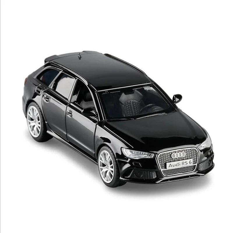 Alloy Car Model 1/36 Audi RS6 Wagon Simulation Car Model Open Door Pull Back Metal Car Model Children's Toy Car Gifts