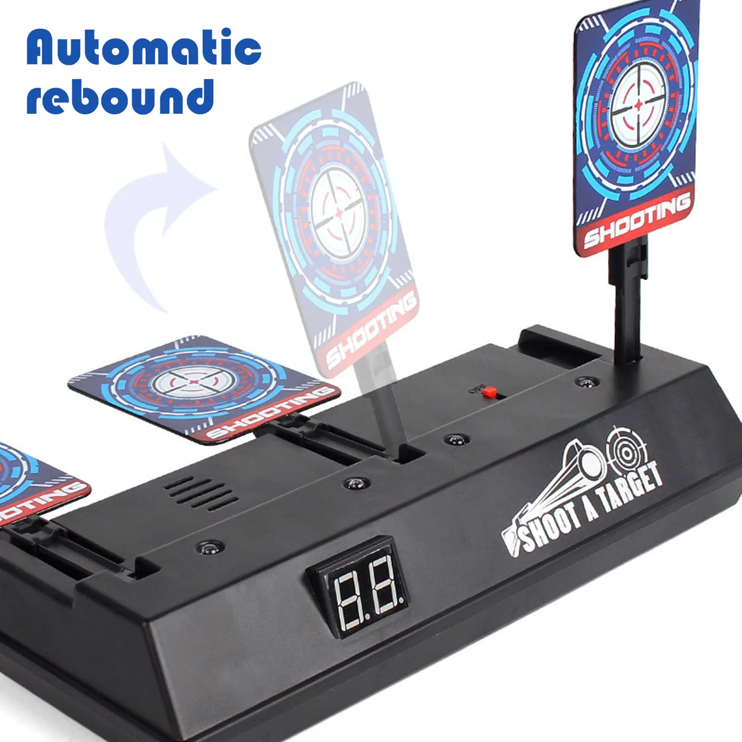 Kids Children Auto-Reset Electronic Shooting Scoring Target Toy with Dart Storage Basket for Nerf Soft Bullets Shooting Games