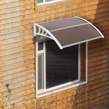 

100 x 80 Window Awning Modern Canopy Outdoor Polycarbonate Cover Front Door Outdoor Patio Awning Rain Cover Eaves