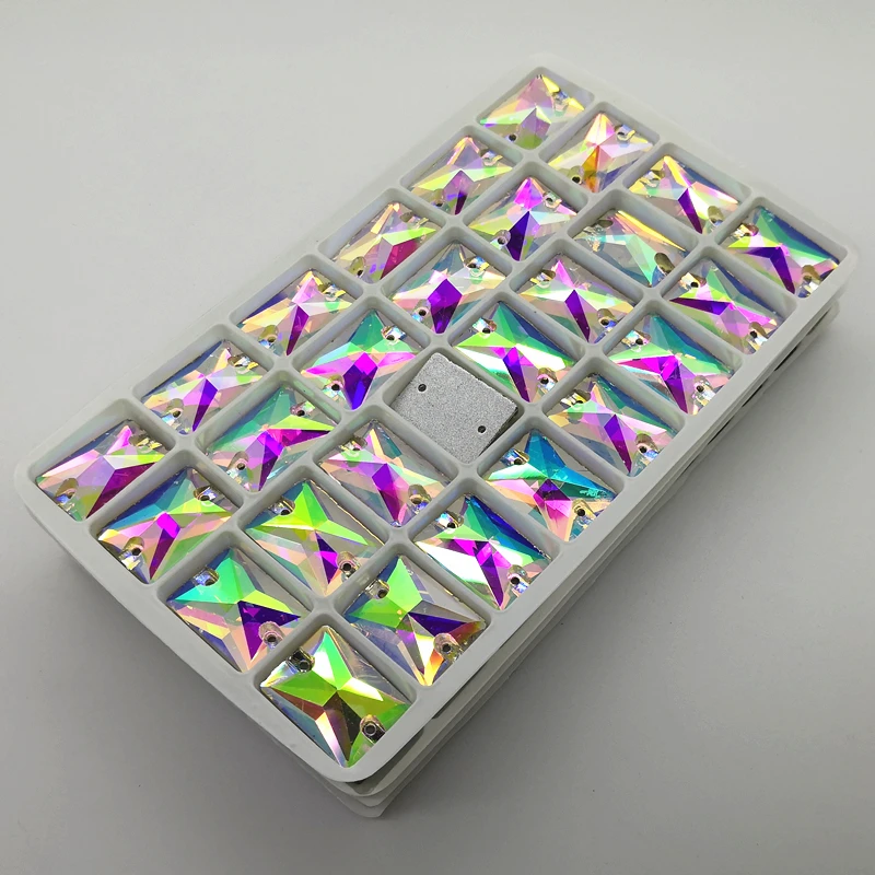 TopStone AB Rectangle Sew On Rhinestone Glass Crystal Strass Sew-on Stone Flatback For DIY Dress Clothing Decoration | Дом и сад