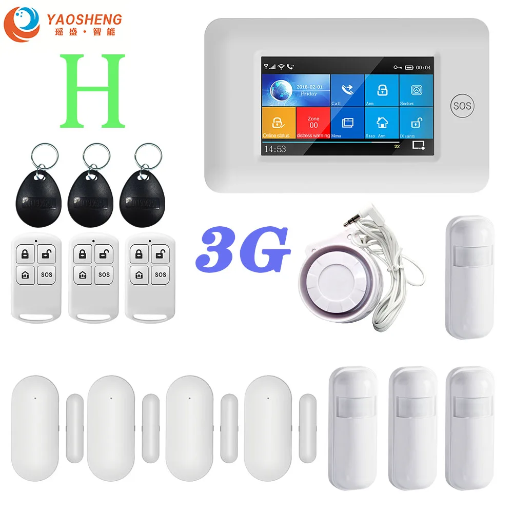 YS021-PG-106-3G-WH-H 3g Версия TFT Все сенсорный экран wifi gprs беспроводной приложение дистанционное управление Умный дом охранной сигнализации системы s для IOS/Android системы - Цвет: YS021-PG-106-3G-WH-H