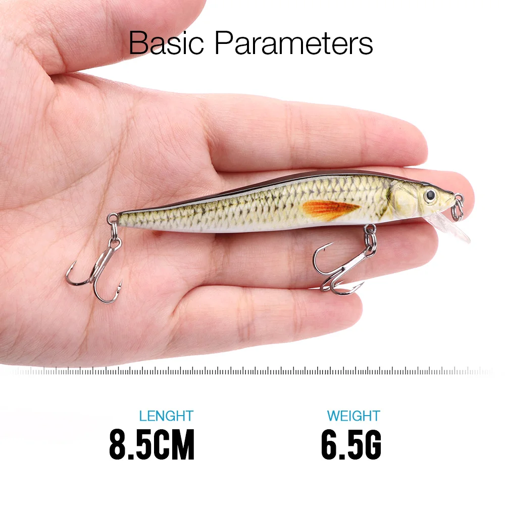 TREHOOK 2g/6g Мини Minnow рыболовные приманки плавающий Щука воблер искусственная