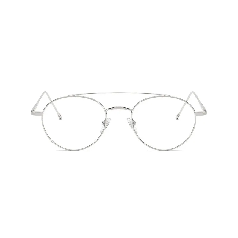 SEEMFLY ретро круглые металлические очки Рамка Анти синий светильник для женщин и мужчин прозрачные линзы оправа для очков при близорукости оптические очки