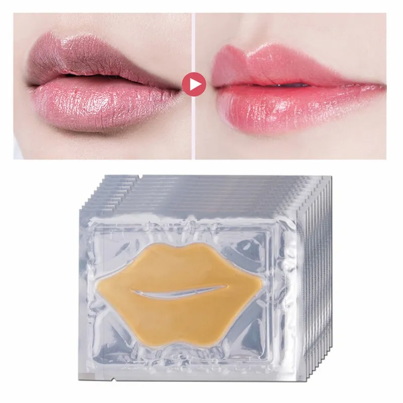 Winter Protect Collagen Lips Care Smooth Lip Moisturizing Renewal Remove Cuticle Exfoliating Beauty Care Golden Lip Mask 10Pcs