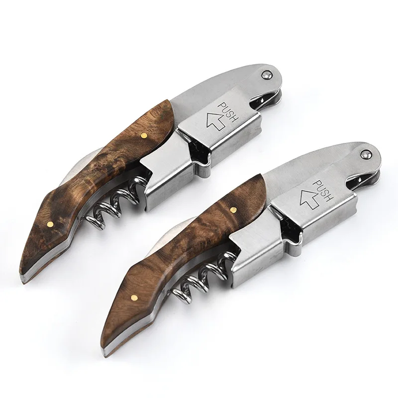 

50Pcs/Lot High-grade Wood Handle Professional Wine Opener Multifunction Portable Screw Corkscrew Wine Bottle Opener Cook Tools